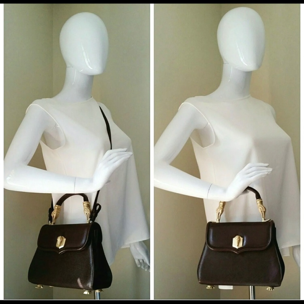 【Rare & Auth. 】Kelly Style Barry Kieselstein Cord Trophy Leather Handbag Vintage